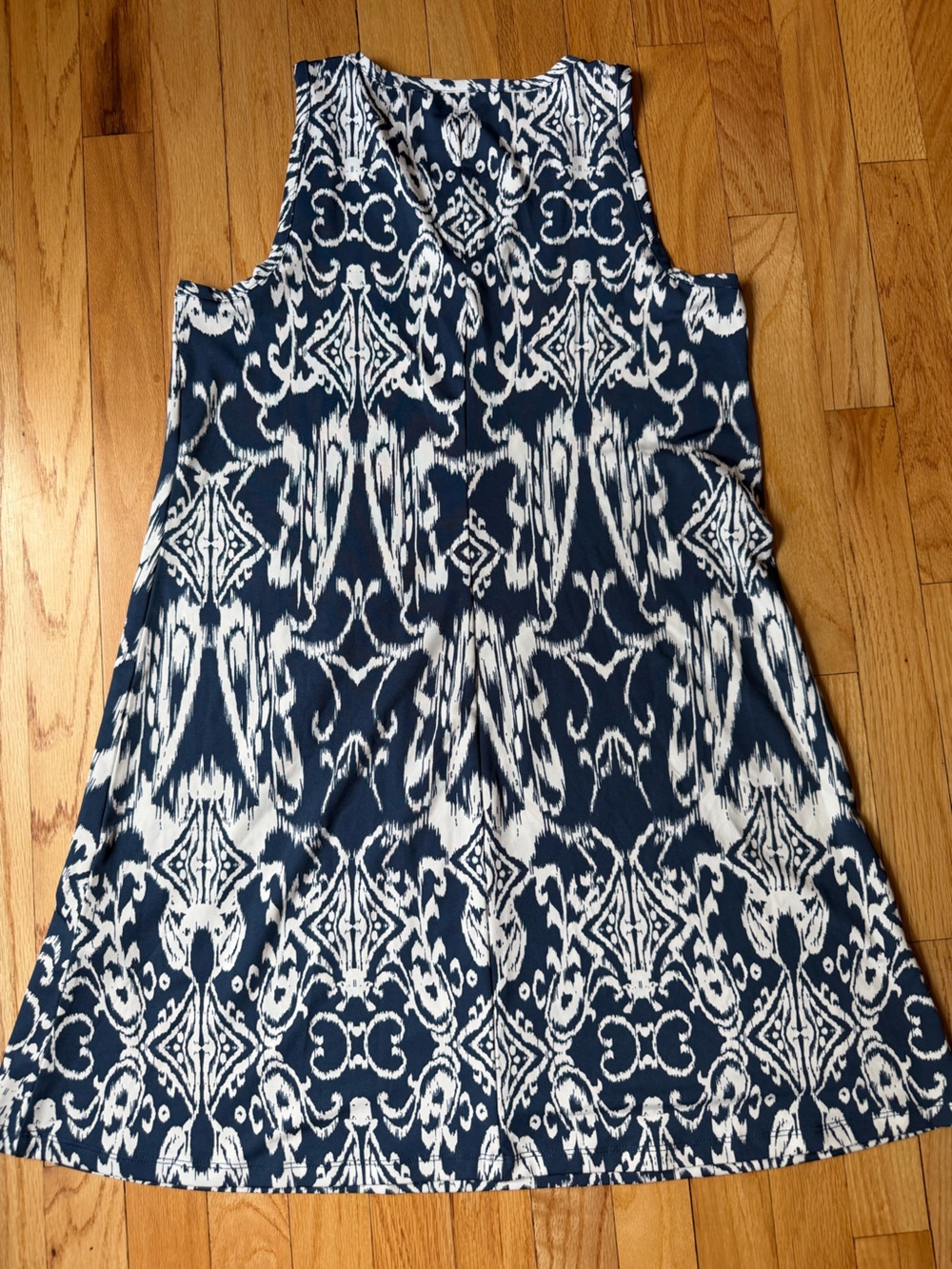 MSK Navy and White Printed Sleeveless Dress - Picture 4 of 7